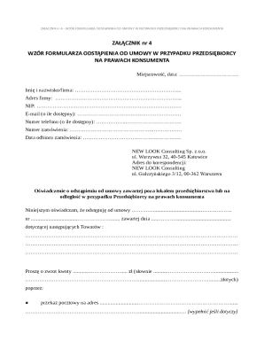 Polish Consumer Rights Withdrawal Form