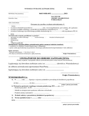Polish Tax Certificate Request Form F-032/1