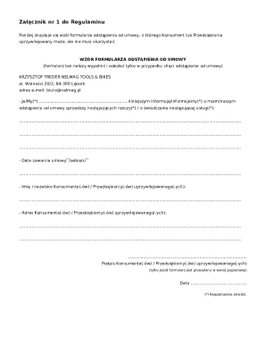 Polish Contract Withdrawal Form