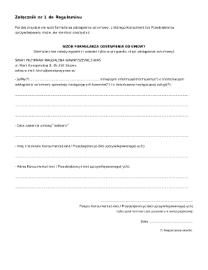 Poland Consumer Contract Withdrawal Form