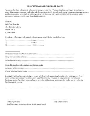 Polish Contract Cancellation Form