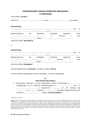 Polish Residential Property Pre-Sale Agreement