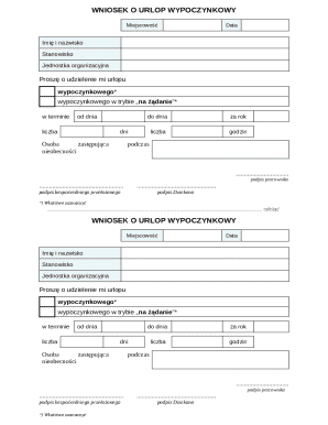 Wniosek o Urlop Wypoczynkowy