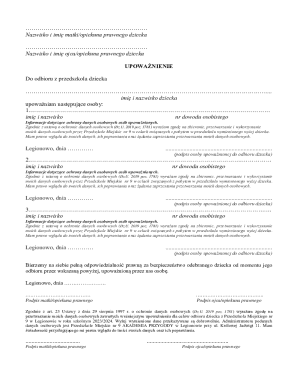 Child Pickup Authorization Form