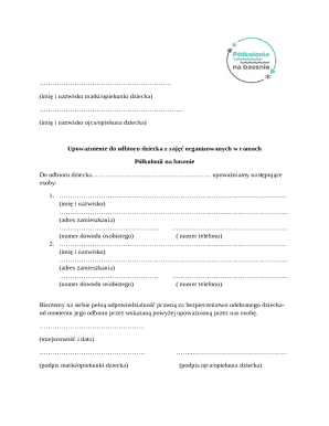 Child Pickup Authorization Form