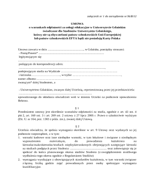 University of Gdansk Tuition Agreement