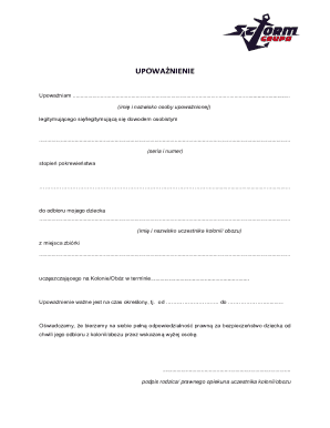 Child Pickup Authorization Form