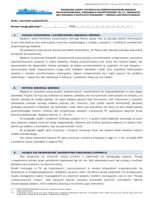 Patient Consent Form for Radiological Examination