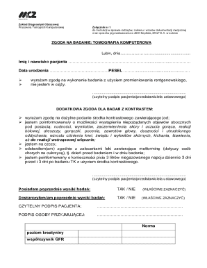 Medical Consent Form for CT Scan