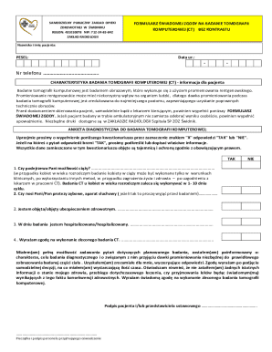 Medical Consent Form for CT Scan