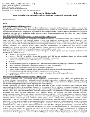 Medical Consent Form for CT Scan