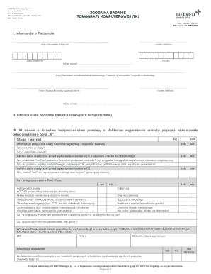 Consent Form for CT Scan