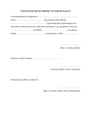 Medical Test Results Authorization Form