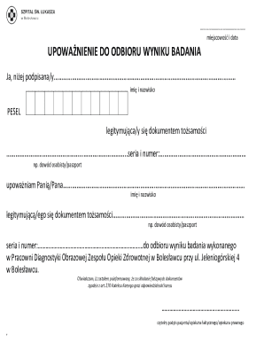 Medical Test Result Authorization Form