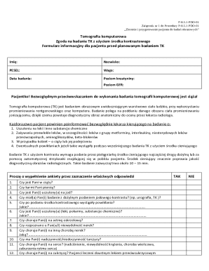 Polish CT Scan Consent Form