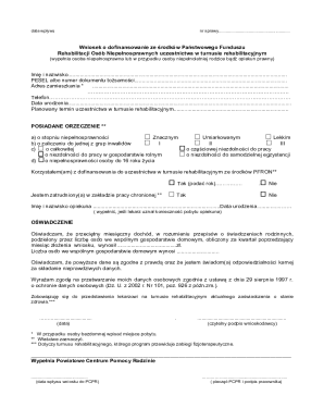 Application for Rehabilitation Fund Grant