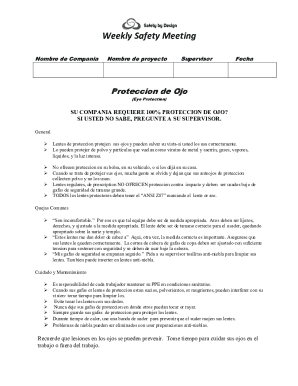 Weekly Safety Meeting Form