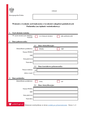 Poland Tax Debt Certificate Request