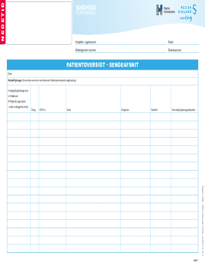 Patient Oversigt Sengafsnit