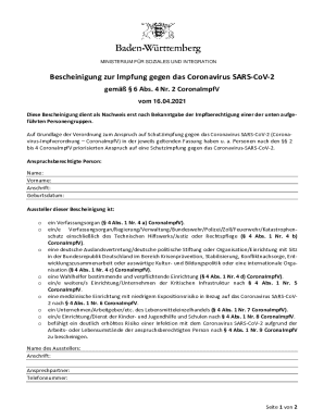 Coronavirus Vaccination Certificate