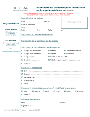 Medical Imaging Exam Request Form