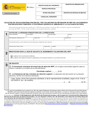 Spanish irpf retention application form