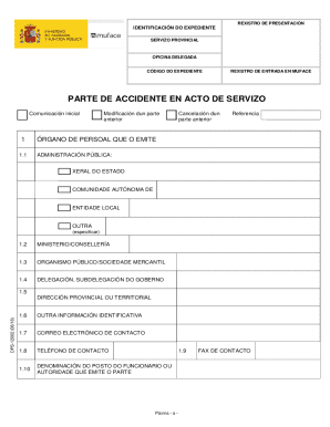 Spanish Workplace Accident Report Form