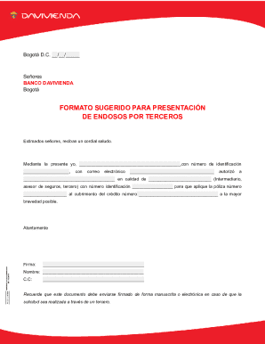 Bogotá Endorsement Form