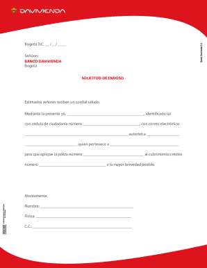 Colombia endorsement request form