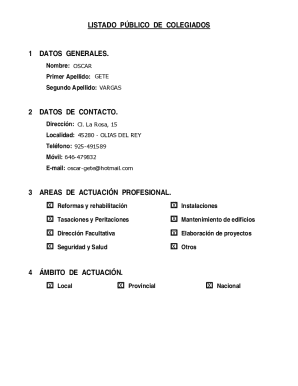 Public list of professional members