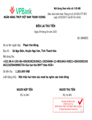 Vietnamese Payment Receipt Template