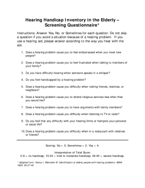 Hearing Handicap Inventory for the Elderly