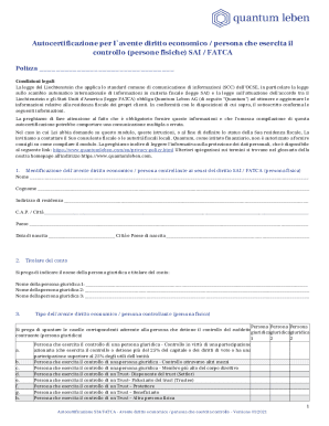 SAI/FATCA Self-Certification Form