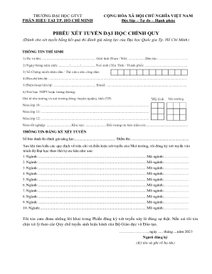 Vietnamese University Admission Form