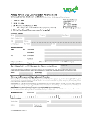 VGC Annual Pass Subscription Application