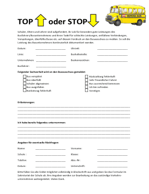 Bus Service Feedback Form