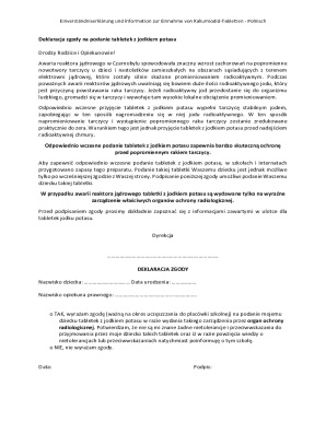 Polish Consent Form for Potassium Iodide Tablets