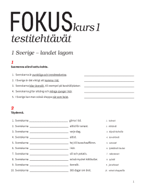 Swedish Language Exercise Form