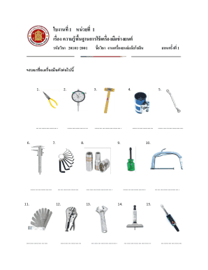 Auto Mechanic Tools Worksheet