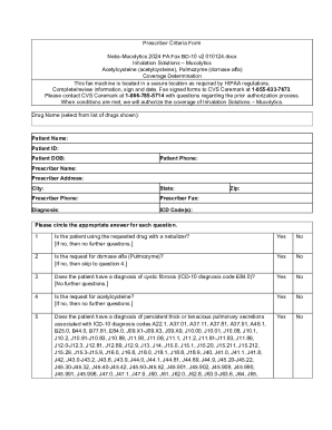 Prescriber Criteria Form for Mucolytics
