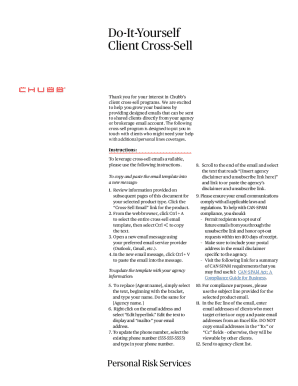 Chubb Client Cross-Sell Email Template