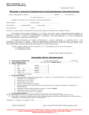 Alior Leasing Insurance Application