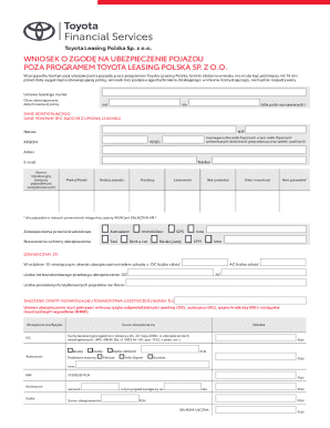 Toyota Leasing Vehicle Insurance Request