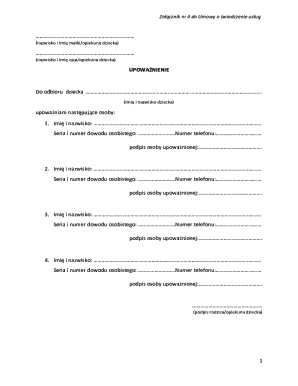 Child Pickup Authorization Form