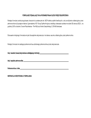 Proxy Voting Form for PCF Group S.A.