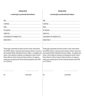 Consent Form for Personal Data Processing