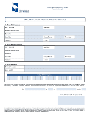 Documento de Datos Bancarios de Terceros