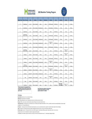 2023 Marathon Training Program