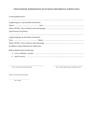 Medical Documentation Release Authorization