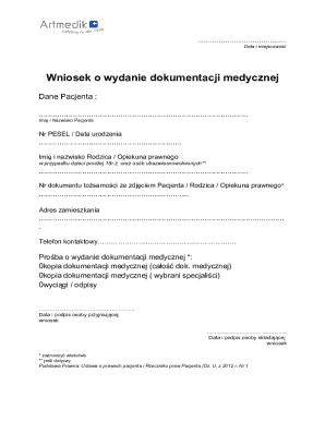 Medical Documentation Request Form